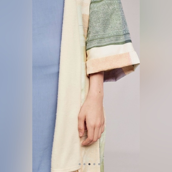 Anthropologie Watercolor Pastel Patchwork Plaid Robe - Picture 6 of 6